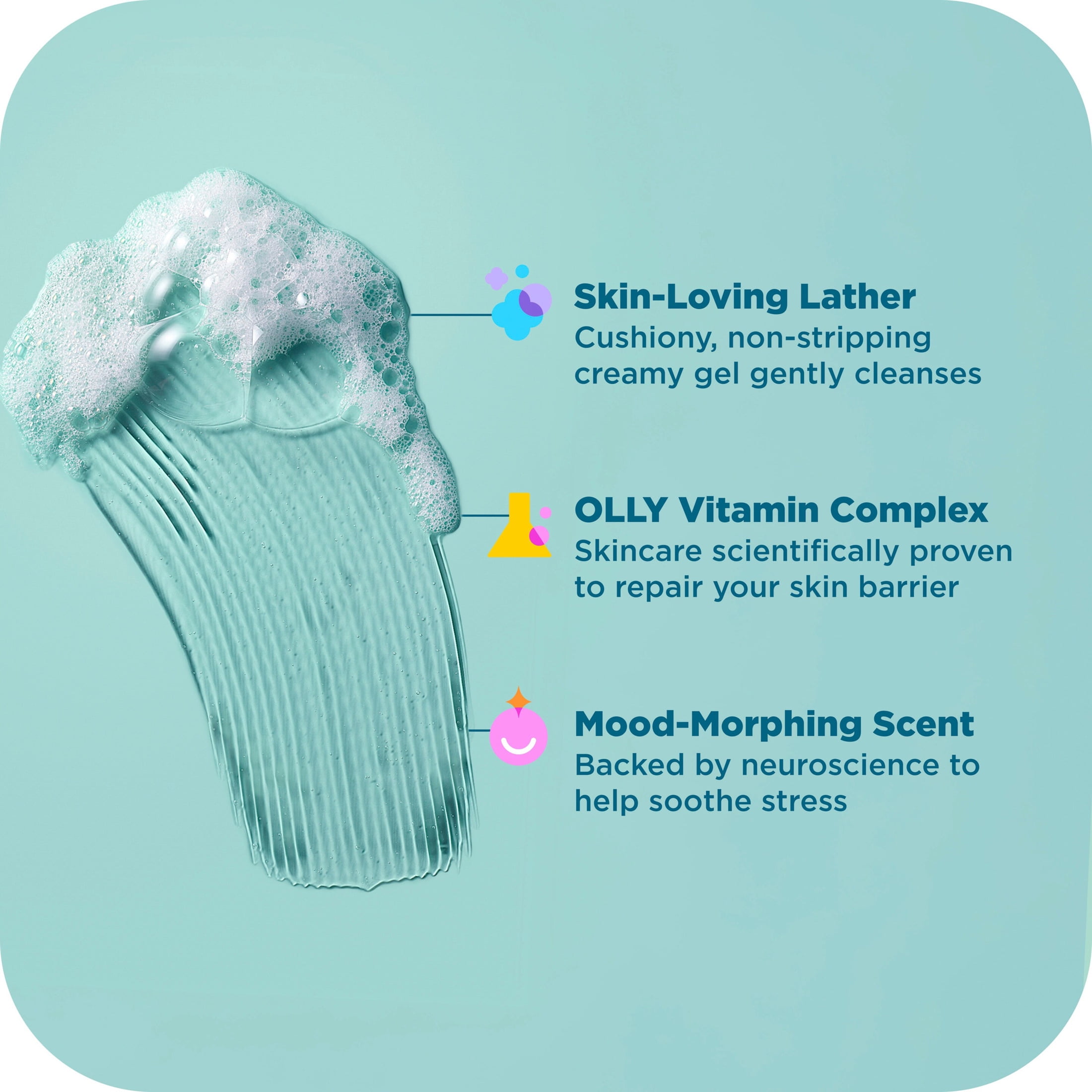 OLLY Body Wash Calm With Hyaluronic Acid ,17 fl oz
