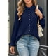 thumbnail image 3 of Blusa elegante para mujer, casual, con botones, azul marino, 3 of 6