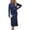 Navy, variant on Dressy Skirt Sets for Women 2 Piece Outfits Summer Matching Set Long Sleeve T-Shirts Slit Maxi Skirt Office