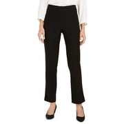JM Women's Collection Jacquard Straight-Leg Pull-On Pants Black Size Extra Small