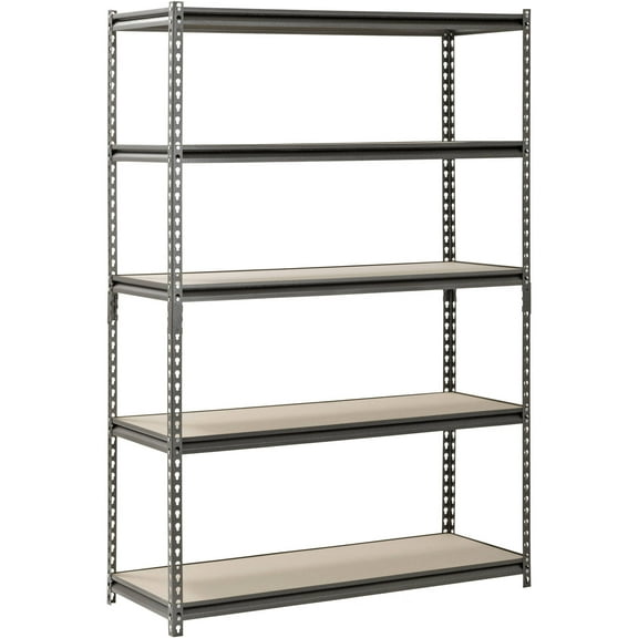 Muscle Rack 48"W x 18"D x 72"H 5-Tier Steel Shelving, 800 lbs. Capacity per Shelf, Silver