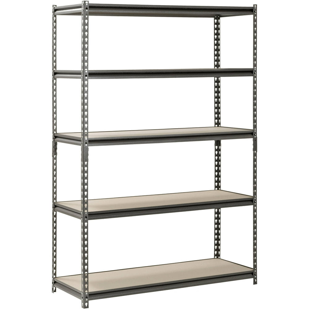 Muscle Rack 48" W x 18" D x 72" H, 5Shelf Steel Shelving, SilverVein
