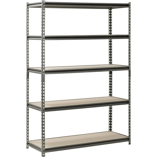 72 H 5 Shelf Steel Freestanding Shelves, Metal Adjustable Shelving Strips