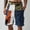 #205-Blue, variant on Men's Color-Block Cargo Bermuda Shorts with Pockets Elastic Waist Drawstring Breathable Summer Bottoms Gifts for Father