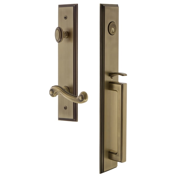 Grandeur 847471 Carre Solid Brass Rose Left Handed Keyed Entry Single Cylinder Full Plate