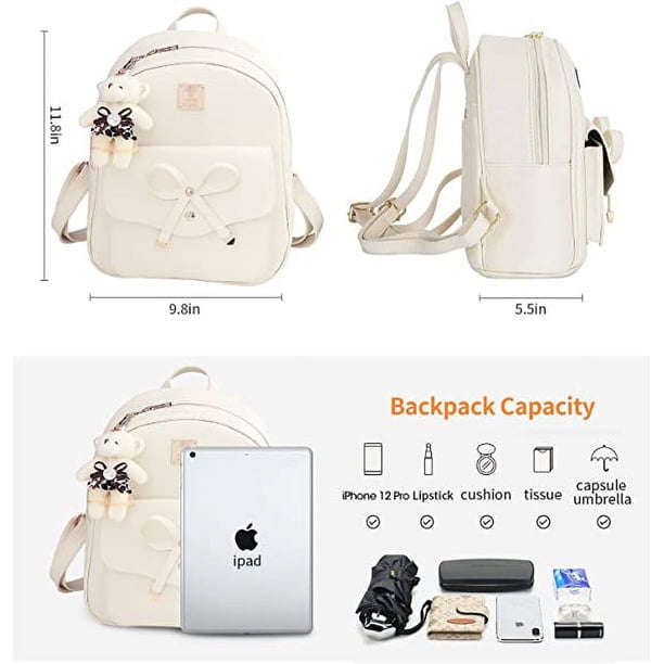 Mini Leather Backpack Purse 3-Pieces Fashion Bowknot Zipper  display picture 3