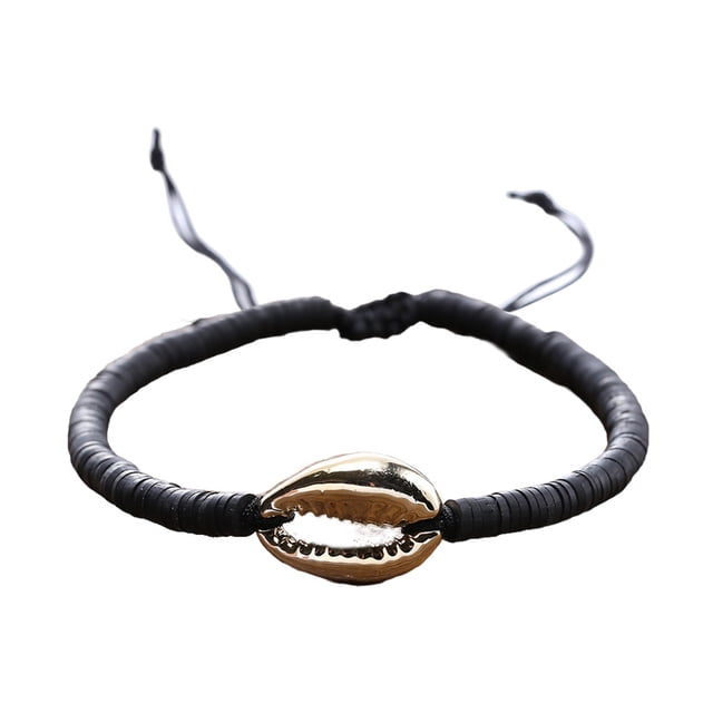 Sonducket 1 Juego de pulseras trenzadas, de concha, accesorio de moda de ambiente exótico, conjuntos de joyería hechos a mano para el vestido Ropa, zapatos y accesorios Miscelánea Oro negro Sonducket AP009526-06