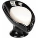 thumbnail image 1 of Soap Dish, Ceramic Soap Holder Self Draining Leaf Shape Bar Soap Holder, Marble Look Black Drain Soap Dish Holder for Bathroom, Easy to Clean Keeps So, 1 of 4