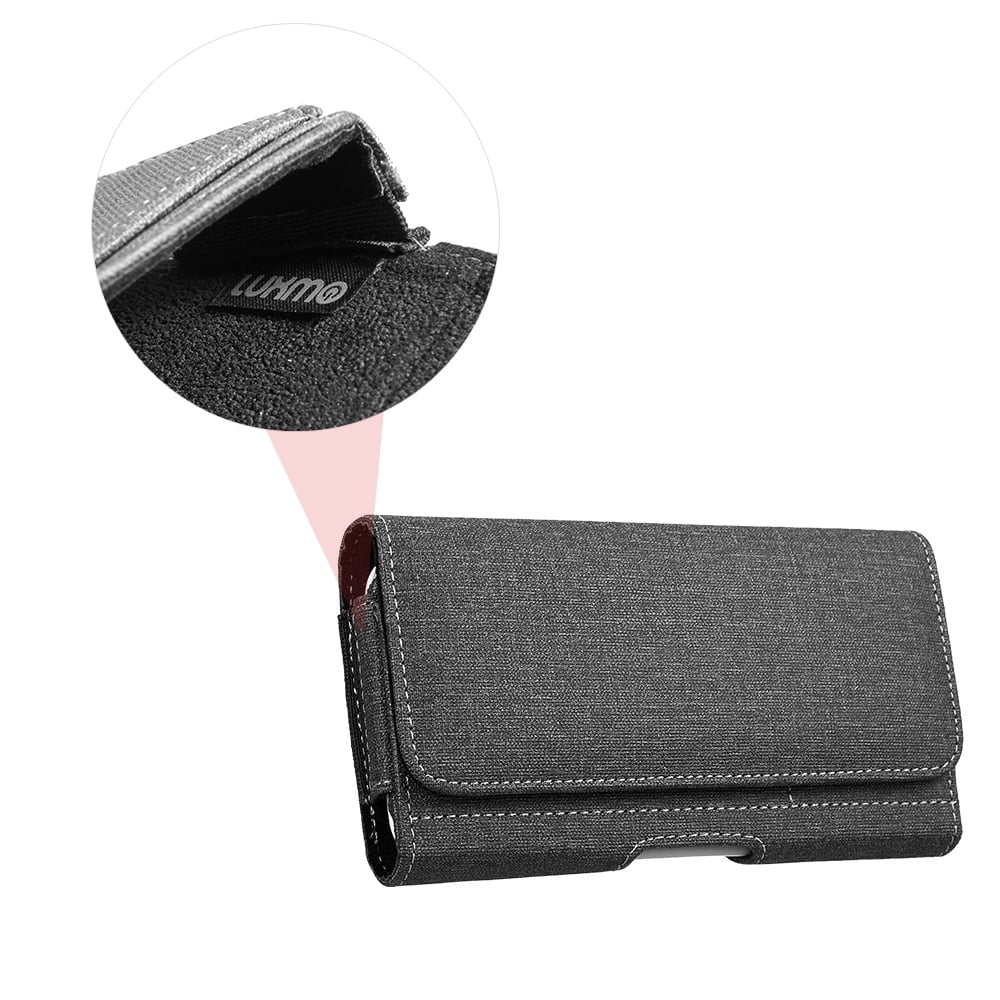 6.5-inch Horizontal Universal Cell Phone Holster Pouch with Belt Clip and Card Slots