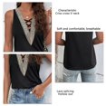 thumbnail image 4 of Camiseta sin mangas con cuello en V profundo y cruzado para mujer, camisa sin mangas holgada con cordones informales, 4 of 8