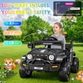 thumbnail image 3 of Funcid 12 Volt Ride on Truck, Ride on Toys for Toddlers with Remote Control, Electric Cars, Ride on Cars w/ 3-point Safety Belts, Built-in Music, Bright LED Headlights, Spring Suspension, Black, 3 of 7