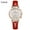 Red, variant on Women's Leather Watch – Waterproof, Diamond Accents, Calendar Display, Elegant Design