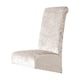 thumbnail image 2 of Funda elástica de terciopelo para silla con respaldo alto inclinado | Funda elástica antisuciedad para silla de comedor | Gris liso, rosa y dorado | Funda protectora para hotel y hogar con tod, 2 of 5