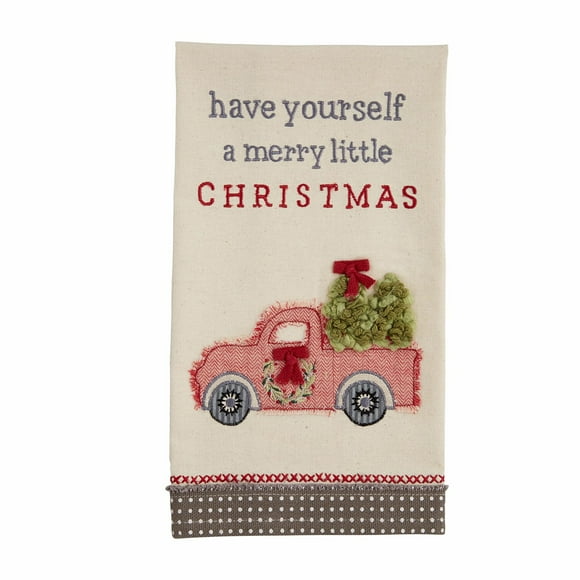Rustic Farmhouse Kitchen Towel - 26 x 18 Cotton Truck Design