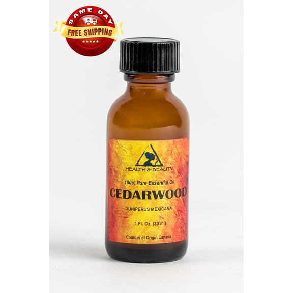 CEDARWOOD ESSENTIAL OIL ORGANIC AROMATHERAPY PURE GLASS BOTTLE 1 OZ, 30 ml