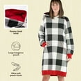thumbnail image 6 of LazyOne Oversized Hoodie Sweatshirt, Comfortable Loungewear (Black and White Plaid, S/M), 6 of 7