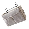 thumbnail image 5 of Bolsa de almacenamiento organizadora para colgar junto a la cama, multifunción, organizador de artículos diversos, bolsa de almacenamiento de libros para cama de bebé (gris), 5 of 5