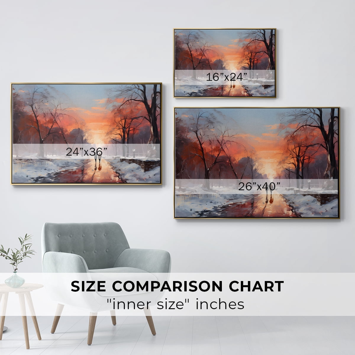 Vintage Landscape-CCXXIV By Wexford Home Framed in Gold Wood Gallery Wrapped Canvas 27 in. x 41 in.