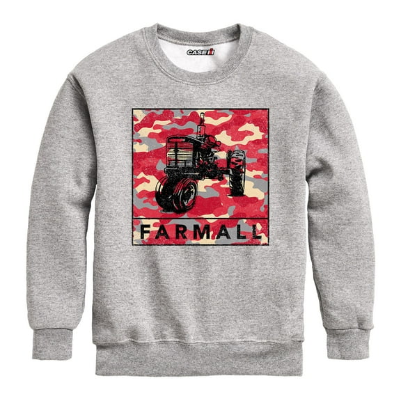 Camo Farmall Square - Youth Crewneck Fleece Sweatshirt