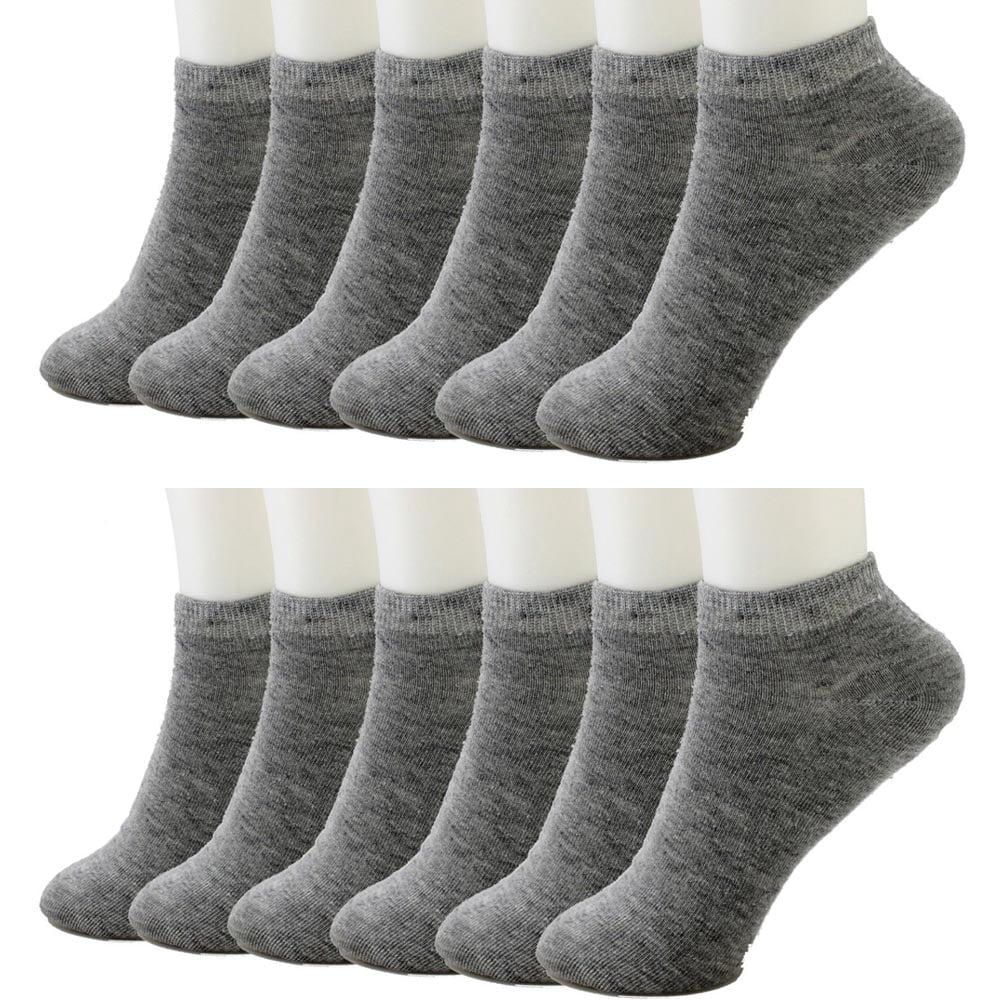 AllTopBargains - 12 Pack Ankle Socks Cotton Men Womens Size 10-13 Low ...