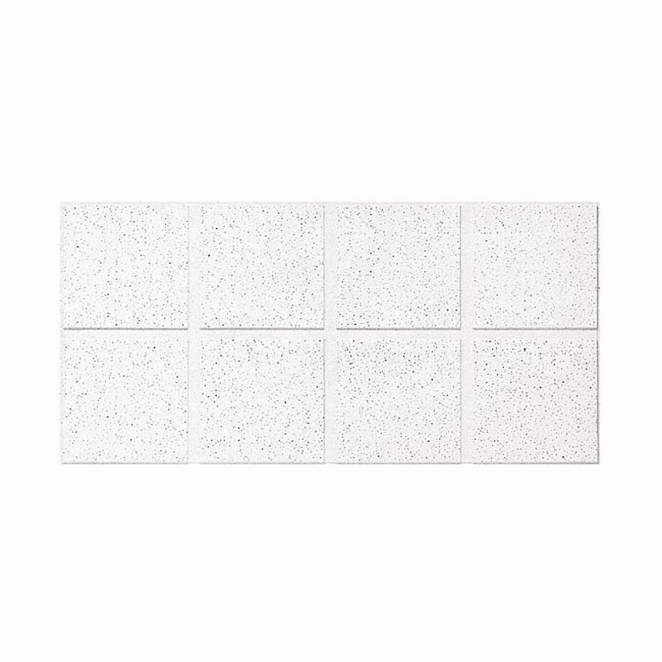 Fine Fissured Ceiling Tile, 24 in W x 48 in L, Angled Tegular, 15/16 in Grid Size, 10 PK