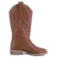 thumbnail image 2 of Ferwind Women's Cowgirl Boots Paisley and Stud Detail Pull-on Adult Brown  8, 2 of 7