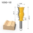 thumbnail image 2 of 1pcs 1/2" 12mm Shank 12.7mm Large Line Knife Crown Molding Router Bit Tenon Cutter For Wood Woodworking Milling Cutter ,Great Multi-Purpose Application, 2 of 4