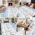 thumbnail image 5 of 5'x7' Area Rugs for Living Room Bedroom, Blue Plaid Farmhouse Washable Rug Carpet Runner Indoor Outdoor, Watercolor Cute Country Pigs Checkered Non Slip Floor Mats Area Rug for Kitchen, Nursery, 5 of 8