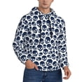 thumbnail image 2 of Pofeuu black Skull white Print Mens Casual Hooded Collar Drawstring Hoodies Pullover Sweatshirts Casual Long Sleeve Shirts-4X-Large, 2 of 7
