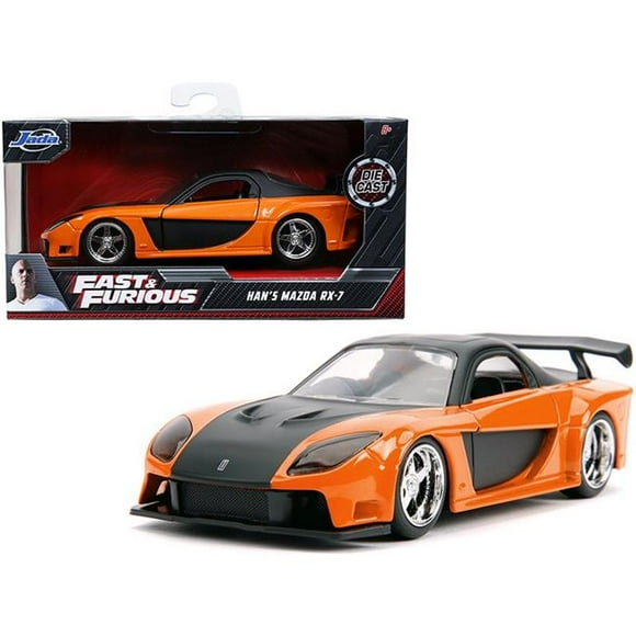 Jada 30736 Hans Mazda RX-7 Right Hand Drive Orange Metallic & Black Fast & Furious Movie 1 by 32 Diecast Model Car