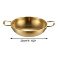 thumbnail image 3 of Premium Stainless Steel Gold-Plated Korean Wok with Dual Handles for Versatile Cooking, 11-Inch, Durable and Stylish, 3 of 7