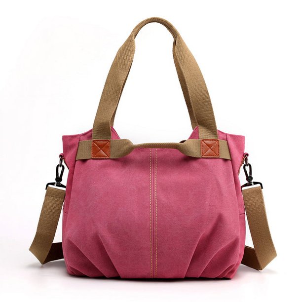 Bolso bandolera vintage de moda para mujer, bolso de mano de gran capacidad, bolso de lona sencillo y combinable para mujer