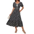 thumbnail image 1 of Vestido midi Grace Karin con estampado floral de manga corta para mujer, 1 of 3