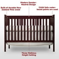 thumbnail image 3 of Baby Convertible Crib 5-In-1, New Zealand Pinewood Baby Bed, Crib With 3 Height Adjustment, Non-Toxic Finish, No Conversion Kit Included, Espresso, 3 of 13