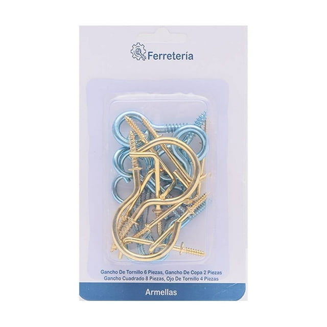 Armellas Prichos Ganchos y Ojos de Tornillo Multicolor 20 Piezas