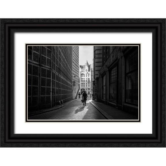 Koer, Jaap 14x11 Black Ornate Wood Framed with Double Matting Museum Art Print Titled - To The Office