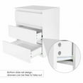 thumbnail image 3 of Modern White Nightstand With 3 Storage Drawers For Bedroom Living Room, Storage Cabinet 17.7*15*22In, 3 of 5