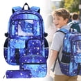 thumbnail image 2 of Clearance Under $10! Three Piece Backpack Set In Blue Hiking Backpack Daypack, 2 of 5