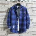 thumbnail image 2 of GEWSEY Flannel Shirt Women Button Down Long Sleeve Plaid Shirts Collared Casual Work Tops S-2XL (Blue, L), 2 of 4