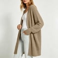 thumbnail image 5 of PNTUTB Fall Winter Women's Longline Knit Cardigan Solid Color Long Sleeve Coat Casual Loose Comfort Stretch Trendy Versatile Coat, 5 of 7
