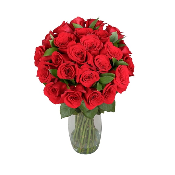 Deluxe Be Mine Rose Bouquet - Farm Direct Fresh Cut Flowers - Red Roses - by Bloomingmore