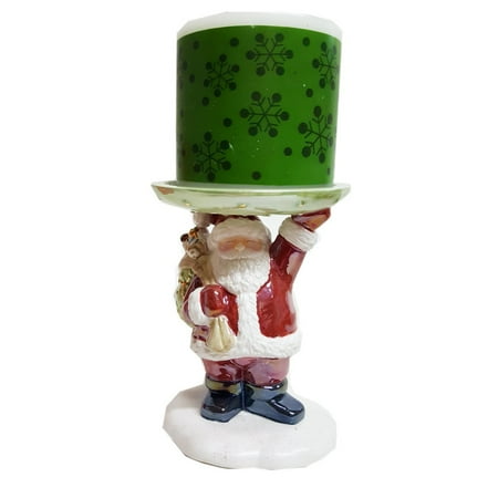 Avon Santa - 2002 Avon Santa Festive Holiday Candleholder w/ Candle F628231
