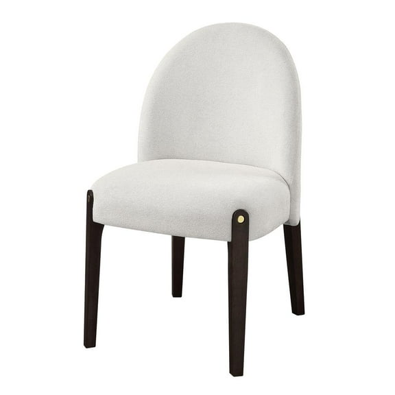 Acme Furniture Clayten Side Chair (Set-2), Beige Fabric & & Espreeso Finish