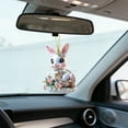 thumbnail image 6 of Bunny Easter Ornament, 2D Flat Acrylic Rabbit Pendant Hanging Decor, for Spring Party House Decoration Car Rearview Mirror Backpack, 6 of 6