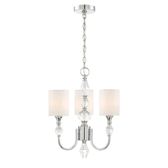Evi 3-Light Chrome Traditional Shaded Chandelier for Dining Areas with No Bulbs Included