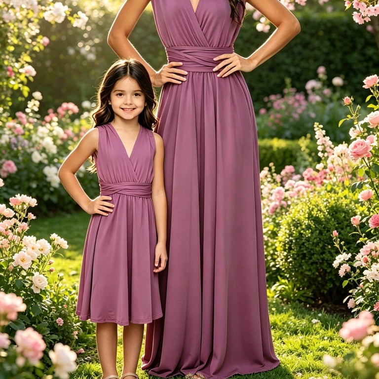purple multiway bridesmaid dress VBEWZET Girls Wrap Dress, Convertible Ruched Waist Midi Sundress Kids Flower Girl Wedding Party Outfit Matching Mom Daughter Light 9-14 Years Size:42xxl Our Lilac Infinity Dress summer_statement Unique bridesmaid dress ideas