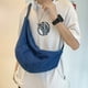 thumbnail image 4 of Bolso Masa Informal Unisex Bolso Diario Mezclilla Gran Capacidad para Pareja (azul Oscuro), 4 of 9
