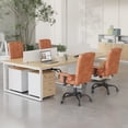 thumbnail image 6 of VECELO Office Chair, PU Leather Desk Chair with High Back and Padded Armrests, Height Adjustable Computer Task Chairs with Wheels, Brown, 6 of 6