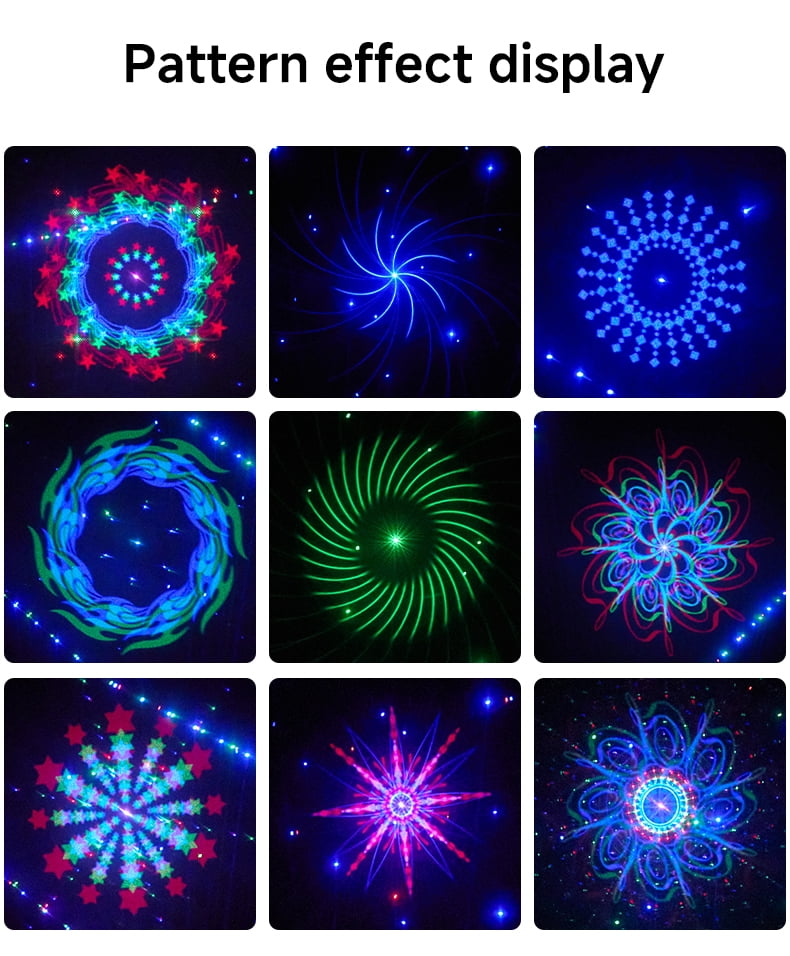 Party Lights DJ Disco Lights, 3D Effect Sound Sensing Laser Flash Stage Projector Home Show Christmas Halloween Party Birthday Decorations Club KTV Bar Karaoke Dance