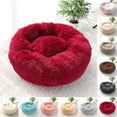 thumbnail image 6 of Xuet Cat Bed for Indoor Cats and Small Medium Dogs - Washable 20/24 Inches, Anti-Anxiety Round Fluffy Plush Faux Fur, Thick Bottom (Rainbow, Medium), 6 of 10
